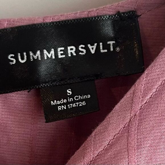 Summersalt S Cotton Swing Tiered Mini Dress Plum Cottagecore Bohemian Oversized - Picture 3 of 9